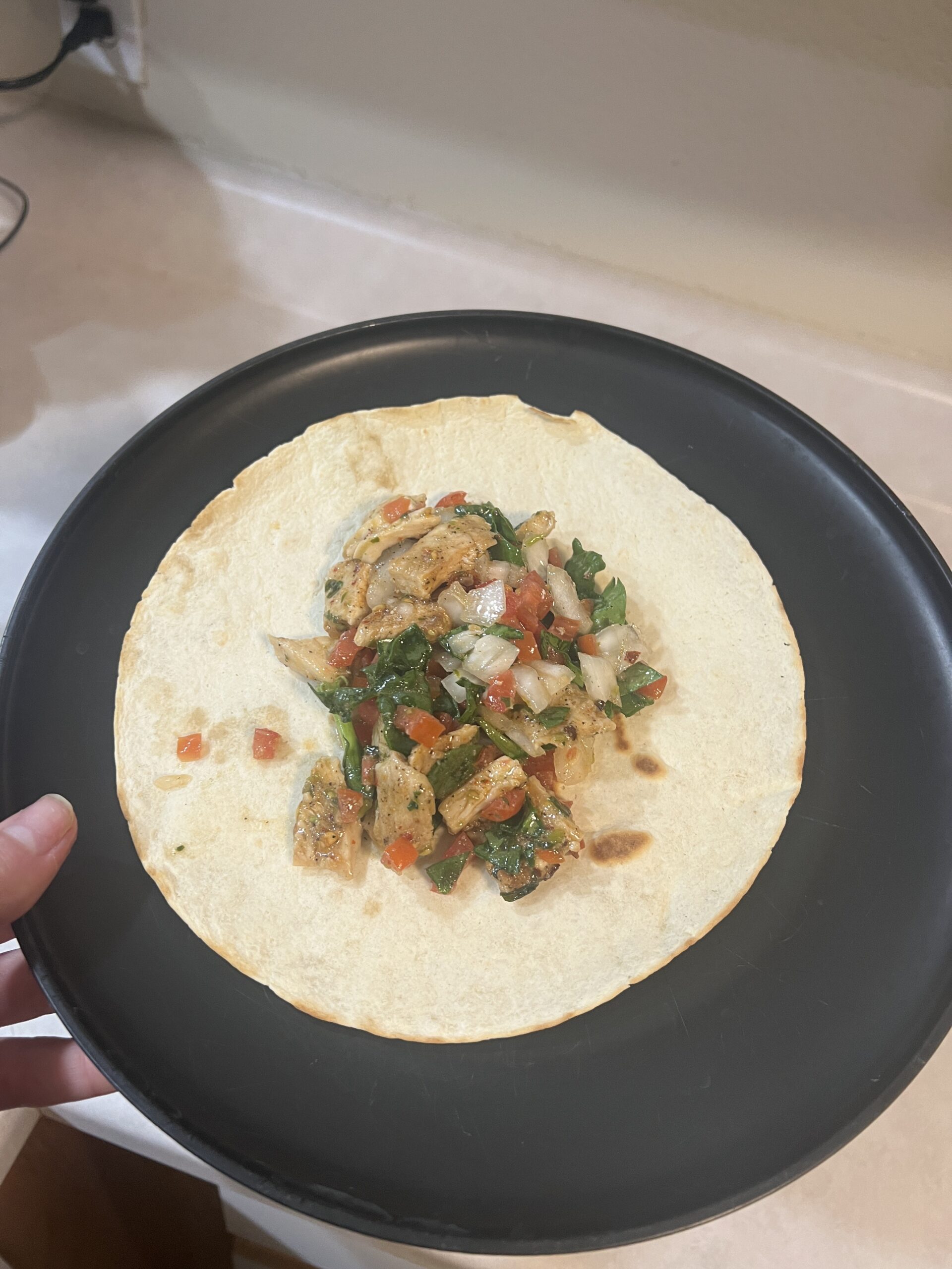 Chicken and Veggie Naan Taco
