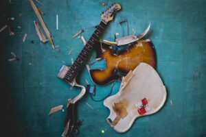 Making music is so hard I smashed my guitar into a million pieces.